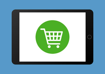 Eshop na míru - ikona košíku na tabletu